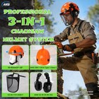 Chainsaw Helmet Face Shield Ear Muffs Forestry Safety Arborist Hard Hat 5363cm