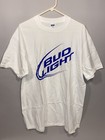 Bud Light Beer Adult Extra Large White T-shirt Promotional Anvil Preshrunk Logo