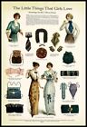 1910 s Women s Fashions Original Magazine Full Color 2 Sided Ad   Illustrations