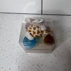 Wubbanub Infant Pacifier Plush Giraffe Brown Tan Blue Silicone Nib