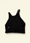 Lululemon Black High Neck Strappy Cross Back Sports Bra Size 4 6 Flat 12