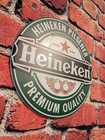 Heineken Pilsner Beer Metal Sign   12  Round   Garage Mancave Bar Decor Gift