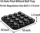 3 Pack Standard Pool Billiard Tray  Black Sturdy Plastic Billiard Balls Carry   