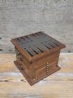 Vintage Rare Wooden Coaster Set Of 6 Backgammon Man Cave Retro 