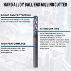 5 Pcs 3 16  4 Flute 2  Overall Length Ball Nose Carbide End Mill Altin Coated