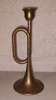 Vintage Silvestri Trumpet Horn Candlestick Candle Stick Holder Brass Hong Kong