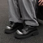 British Men s Big Round Toe Platform Derby Leather Shoes Formal Extra Wide Foot