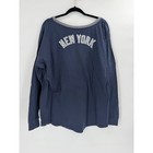 New Era Ny Yankees Shirt Womens Xl Navy Blue Long Sleeve V-neck Streetwear