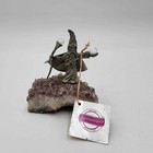Spoontiques Pewter Figurine Mythical Wizard Crystal Ball Amethyst Geode Rock