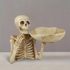 Skull Storage Tray  Halloween Decor  Resin Material  Vivid Skeleton Shape