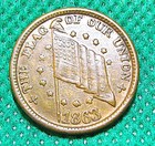 Civil War Token - 1863  - Patriotic -  Dix - Circulated  s1921