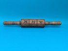 Vintage Rolling Pin Wooden Folk Dutch Style 12 Carved Floral Animal Moulds 14 5 