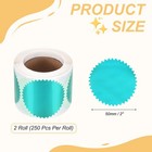 500pcs Embossing Stickers  2  Serrated Edge Foil Seal Stickers  Green