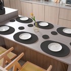 Oval Placemats Set Of 6 With Coasters   Holder  Black 13