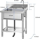 Stainless Steel Kitchen Sink  commercial Single Bowl Utility Sink With Faucet