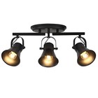  3-light Track Lighting Kit black Semi Flush Mount Ceiling Light With 3 