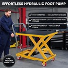 330 Lbs Hydraulic Lift Table Cart Single Scissor Lift Table Adjust 28 5  Height