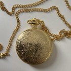 Gold Tone Steampunk Pocket Watch With Chain - Roman Numerals