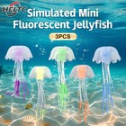 3 Pcs Fluorescent Artificial Jellyfish Aquarium Fish Tank Decoration Glow Dark