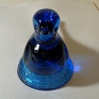 Vintage 1960 s Kanawha Art Glass Blue Bird On Nest Figurine Paperweight