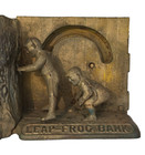 Cast Iron Leap-frog Mechanical Bank In Working Condition Ca 1890    original