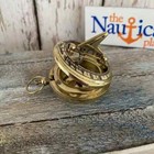 Brass Sundial Compass - Vintage Pocket Style - Nautical Keychain  Pendant - Gold