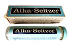 Vtg Alka-seltzer Glass Bottle 5 5    W blue Metal Cap   Original Box apothecary