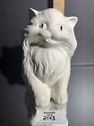 Ceramic White Persian Cat Kitten Figurine 6 5  Vintage