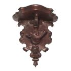 Antique French Hand Carved Wooden  wall Shelf  Deer Head     black Forest    Style