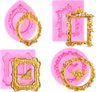 4pcs Silicone Frame Molds For Chocolate  Mini Air Dry Clay Molds  Polymer Cla   
