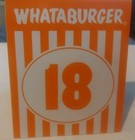 Whataburger Table Tent Number 18