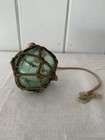 Japanese Glass Fishing Netted Float    5    Green Vintage With Makers Mark - Iii