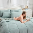 Emme King Comforter Set - 7 Piece  Ultra Soft Aqua Bedding Sets  Bed In A Bag   