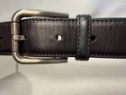 Vintage Salvatore Ferragamo Black Leather Dress Belt Size 36 Silver Buckle Italy