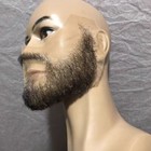 Men s Fake Beard 100  Human Hair Facial Beard Cheek Cheeks Performance Props-