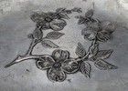Vintage Wendell August Forge Hammered Aluminum Oval Plate Floral 7  X 5 