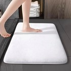 3 Options Bathroom Rugs Absorbent Memory Foam Shower Mat Non-slip Large Bath Mat