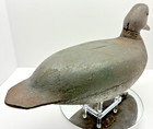 Vintage Gunning Tack Eye Hollow Bodied Black Duck Decoy Hand Carved New Jersey