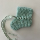 Vintage Baby Doll Clothes Light Green  Knit Baby Bonnet   Booties From 1957