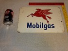 Vintage Original Antique Mobil Mobilgas Pegasus 14  Metal Tin Gasoline Oil  Sign
