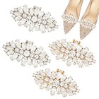  Rhinestone Wedding Wing Crystal Shoe Buckles Metal Clips Sparkling 