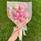 Crochet Flower Bouquet     Handmade Tulip  Rose  Sunflower   Forever Yarn Gift