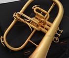 Luxury Brushed Gold Plated Bb Flugelhorn High Grade Flugel For Professional
