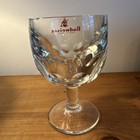 Vintage Budweiser Beer Goblet Thumbprint Heavy Stemmed Schooner Glass 6 1 8   