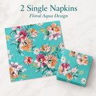  2  Two Decoupage Paper Napkins - Green Napkin Flowers Floral Spring Summer