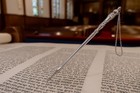 Torah Book Pointer Yad Hand Pointer Silver Finish With A 20cm Bead Charm   13 Cm