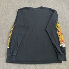 Vintage Gildan Skulls Flamed Long Sleeve Mens Shirt Size Large Motorcycles Y2k