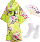 Japanese Anime Women s Kimono Robe Geisha Yukata Sweet Dress Blossom Satin Bathr