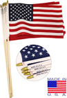 Set Of 24 Small American Flags On Stick - Proudly Made In Usa 8 X 12 Inch Mini O