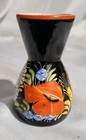 Vintage Colorful Peasant Art Pottery Bud Vase Hand Painted Czechoslovakia 4 t